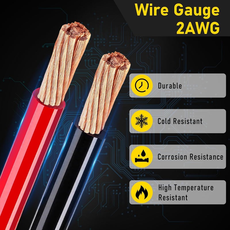 Anrain 14FT Quick Disconnect Winch Power Cable, 2 Gauge 2 AWG Copper Wiring, 175A Quick Disconnect Connector for Forklift Car Motor Tractor Wide Range of Winching Applications - Image 4